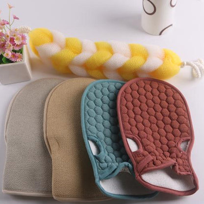 1 Set Fiber Cloth Body Exfoliating Bath Towel Back Skin Scrubber Strap Shower Bath Glove