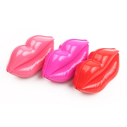 ABS Plastic Lip-Shaped Hair Comb Compact Mini Travel Hair Brush Hairbrush with Mirror for Women
