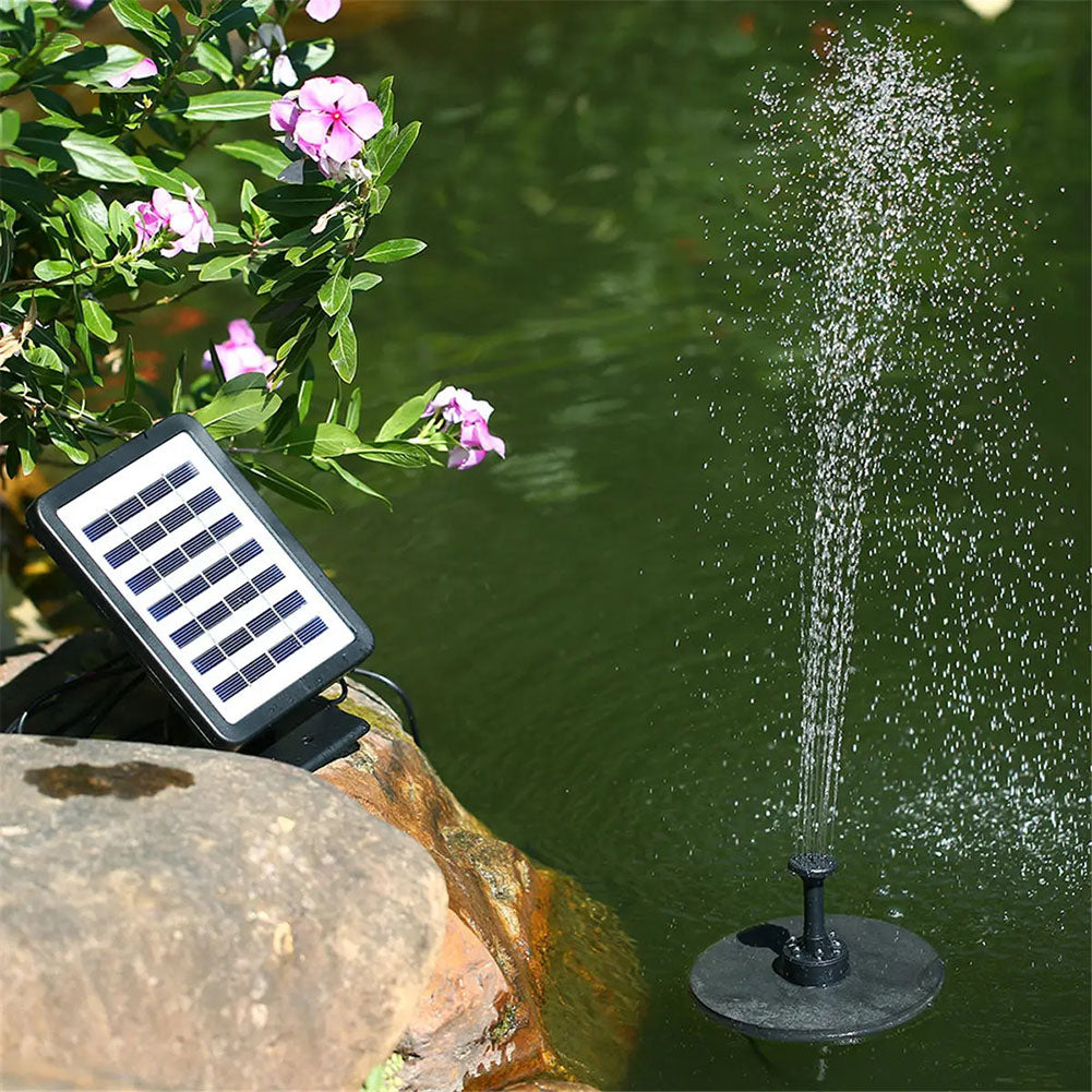 AS102L Solar Powered Fountain Pump 7V Brushless Water Fountain Panel Kit with LED Lights for Fish Tank Small Pond Garden
