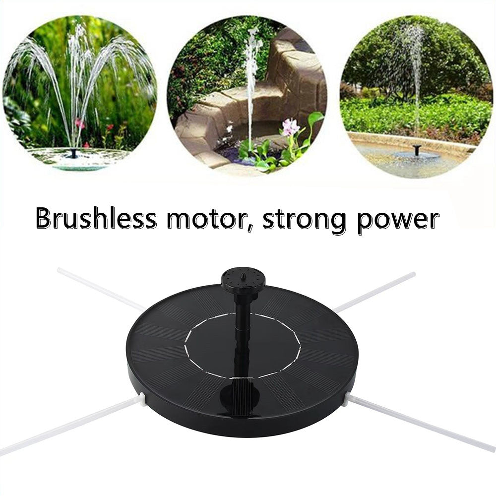 1.5W Solar Fountain Pump Garden Solar Powered Water Feature Pond Pump with 6 Nozzles for Bird Bath, Fish Tank
