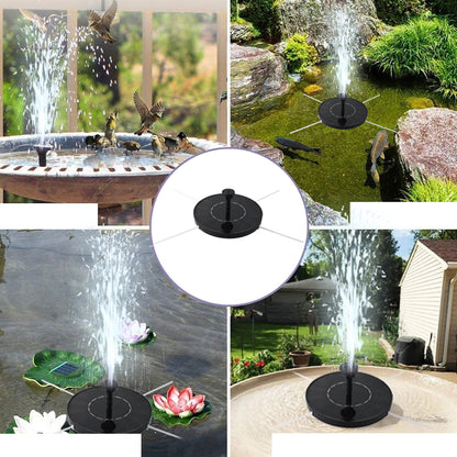 1.5W Solar Fountain Pump Garden Solar Powered Water Feature Pond Pump with 6 Nozzles for Bird Bath, Fish Tank