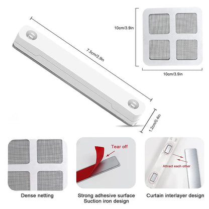 12Pcs Punch Free Anti Mosquito Window Screen Magnetic Clip Window Screen Buckle with Patch
