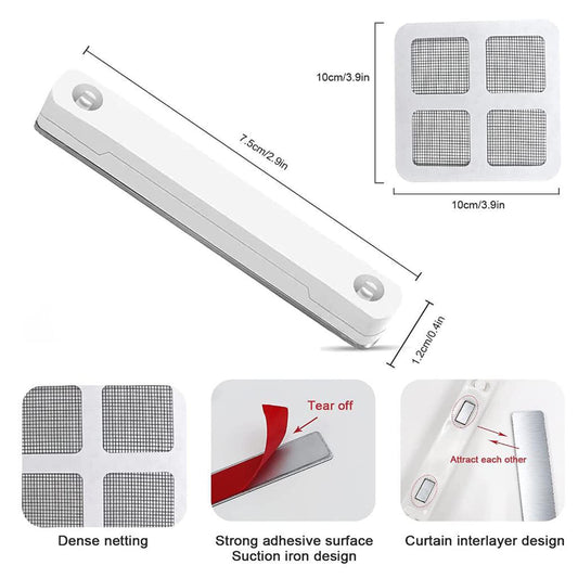 12Pcs Punch Free Anti Mosquito Window Screen Magnetic Clip Window Screen Buckle with Patch