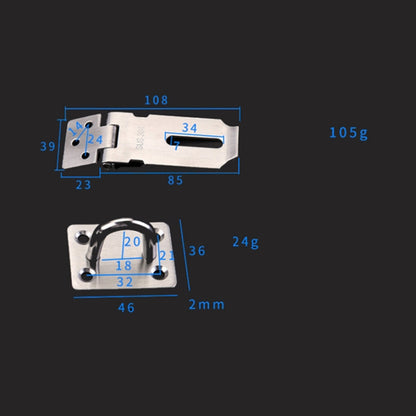 3-inch 304 Stainless Steel Anti-theft Hasp Latch Security Padlock for Window Door Cabinet