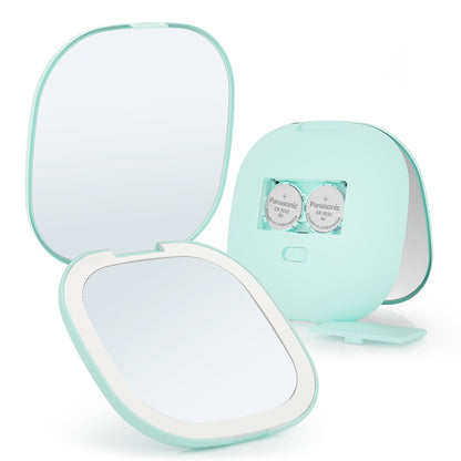 Mini Compact LED Makeup Mirror with Light 5X Magnifying Portable Pocket Vanity Mirror