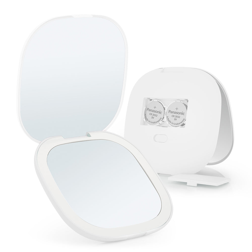 Mini Compact LED Makeup Mirror with Light 5X Magnifying Portable Pocket Vanity Mirror