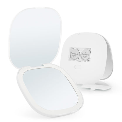 Mini Compact LED Makeup Mirror with Light 5X Magnifying Portable Pocket Vanity Mirror