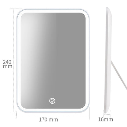 FLYMIRO 360 Degree Rotation LED Makeup Mirror with Light Tabletop Vanity Mirror