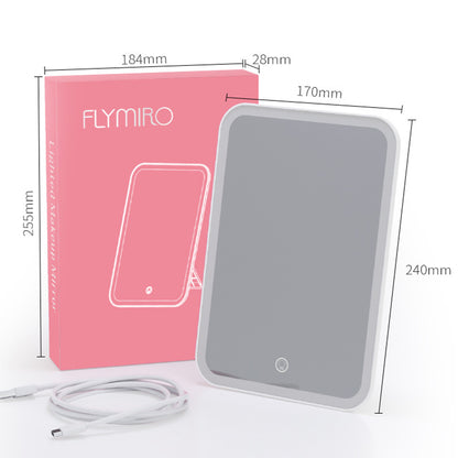 FLYMIRO 360 Degree Rotation LED Makeup Mirror with Light Tabletop Vanity Mirror