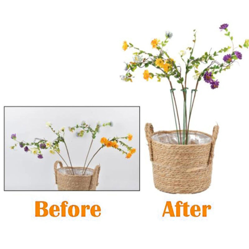 10PCS 58CM Plant Support Stake Garden Flower Single Stem Fiberglass Support Cage Ring Indoor Orchid Peony Supporting Stick