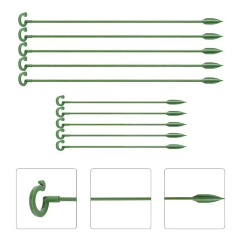 10PCS 58CM Plant Support Stake Garden Flower Single Stem Fiberglass Support Cage Ring Indoor Orchid Peony Supporting Stick