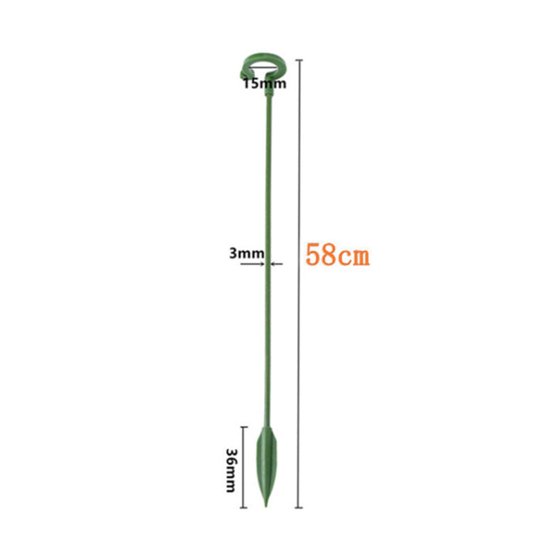 10PCS 58CM Plant Support Stake Garden Flower Single Stem Fiberglass Support Cage Ring Indoor Orchid Peony Supporting Stick