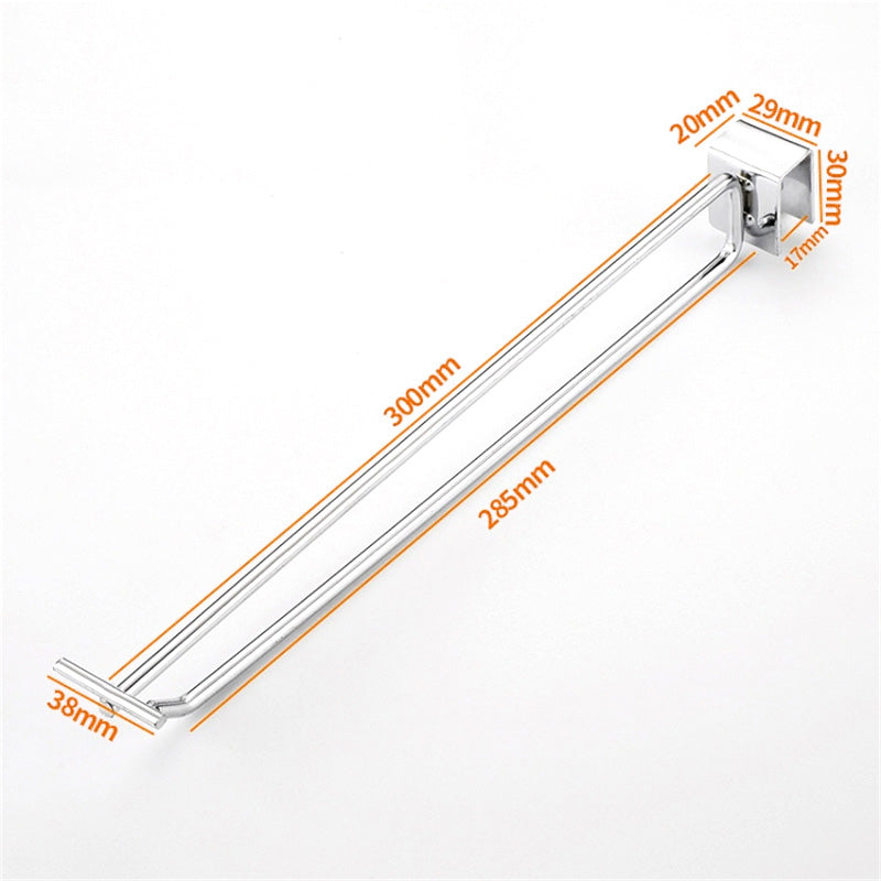 10PCS 30CM Supermarket Square Tube Garage Cold Rolled Steel Wall Hanger Double-Rod Storage Hanging Pole Organizer