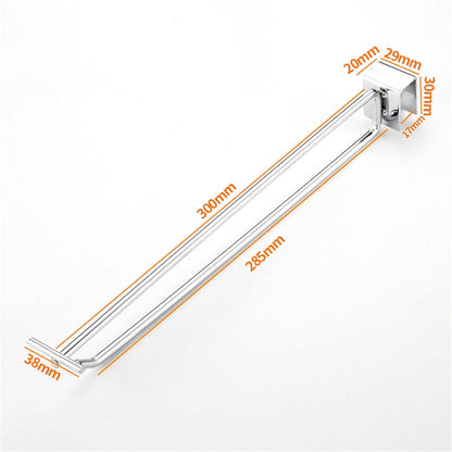 10PCS 30CM Supermarket Square Tube Garage Cold Rolled Steel Wall Hanger Double-Rod Storage Hanging Pole Organizer