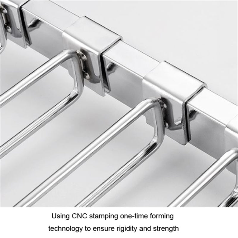 10PCS 20CM Supermarket Mop Pot Organizer Double Square Rod Storage Rack 10KG Bearing Hanger