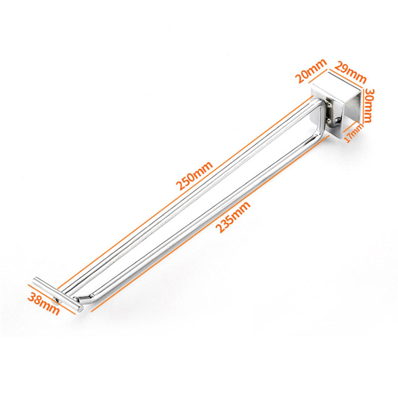 10PCS 25CM Two-Rod Square Tube Garage Cold Rolled Steel Wall Hanger Supermarket Storage Hanging Pole Organizer