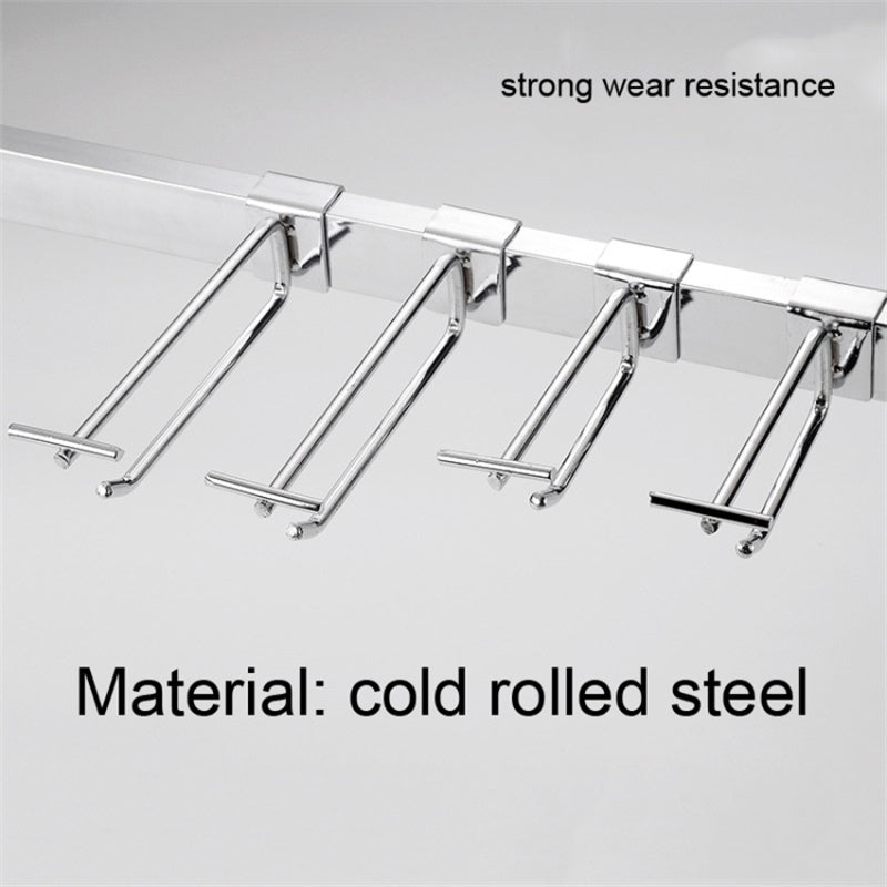 10PCS 15CM Supermarket Square Tube Garage Cold Rolled Steel Wall Hanger Double-Rod Storage Hanging Pole Organizer