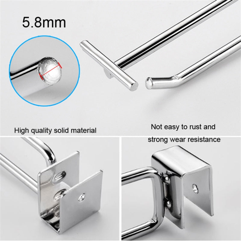 10PCS 15CM Supermarket Square Tube Garage Cold Rolled Steel Wall Hanger Double-Rod Storage Hanging Pole Organizer