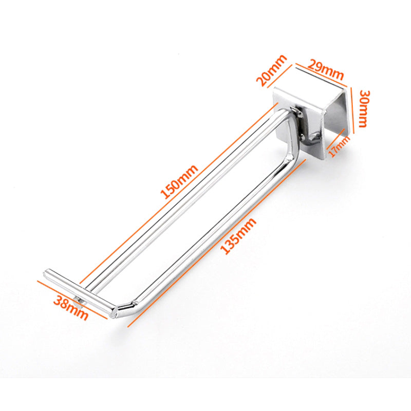 10PCS 15CM Supermarket Square Tube Garage Cold Rolled Steel Wall Hanger Double-Rod Storage Hanging Pole Organizer