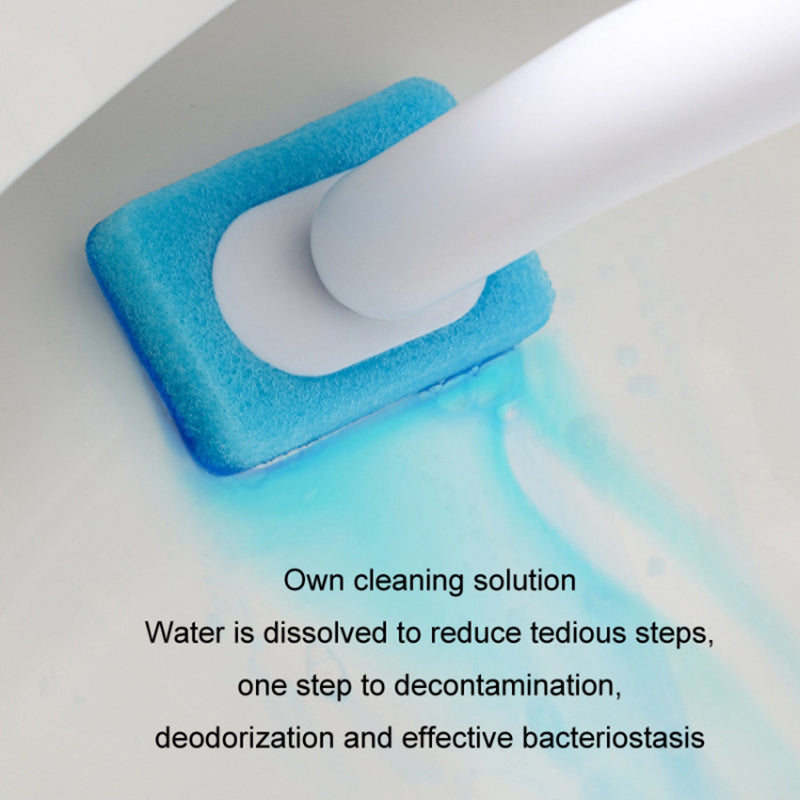 Magnetic Wall Mounted Toilet Brush Set Disposable WC Brush Head Long Handle Toilet Cleaner