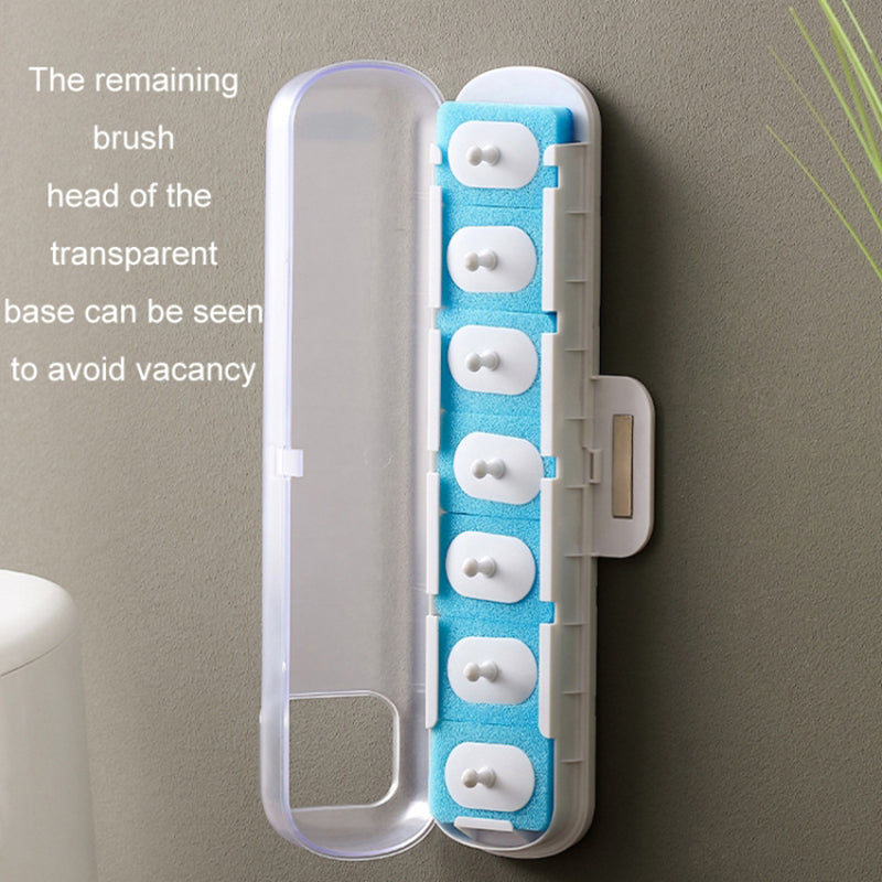 Magnetic Wall Mounted Toilet Brush Set Disposable WC Brush Head Long Handle Toilet Cleaner
