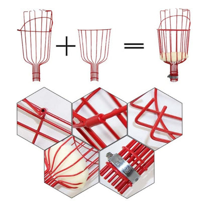 Iron Wire Fruit Picker Detachable Deep Basket Peach Pear Catcher Garden Fruit Picking Tool