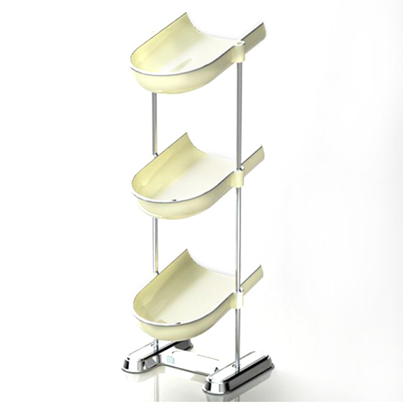 Three Layers Bathroom Stainless Steel Column Soap Holder Tray Draining Soap Dish Electroplating Storage Shelf