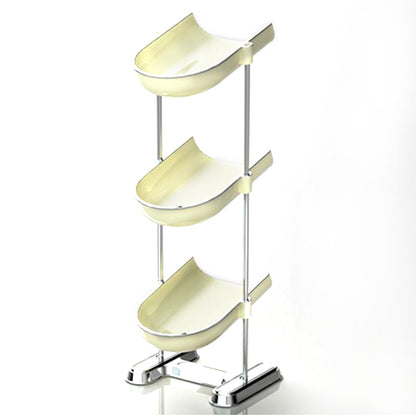 Three Layers Bathroom Stainless Steel Column Soap Holder Tray Draining Soap Dish Electroplating Storage Shelf