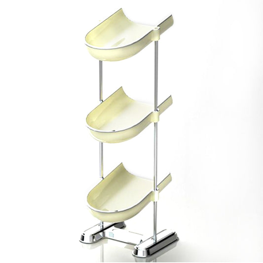 Three Layers Bathroom Stainless Steel Column Soap Holder Tray Draining Soap Dish Electroplating Storage Shelf