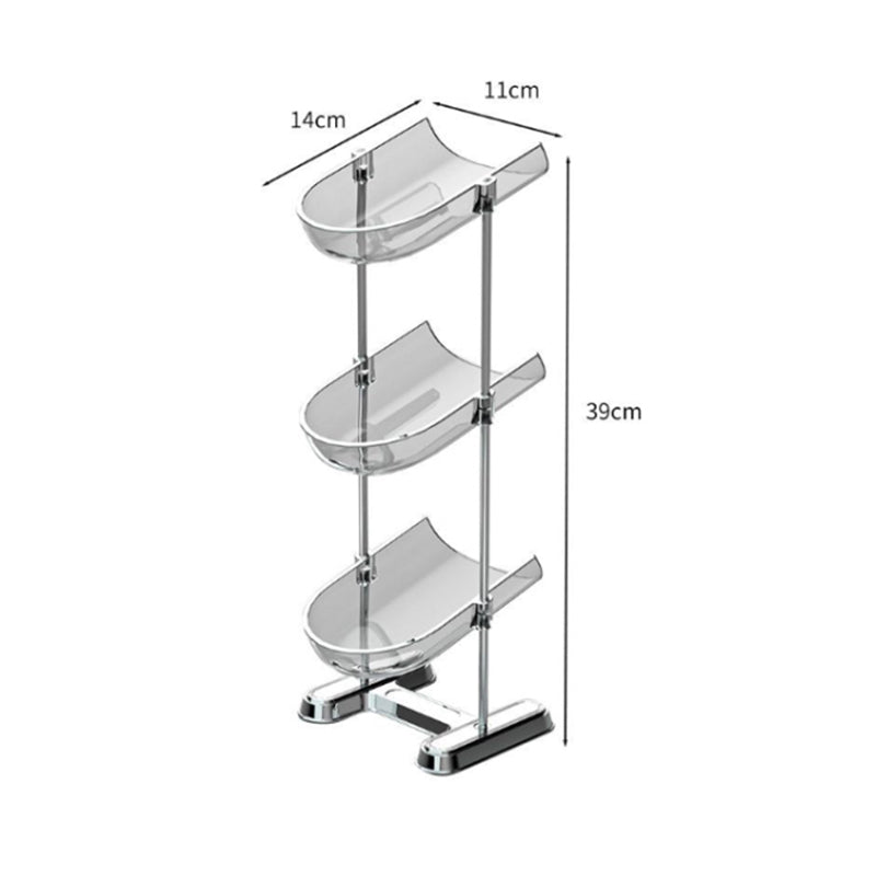 Three Layers Bathroom Stainless Steel Column Soap Holder Tray Draining Soap Dish Electroplating Storage Shelf