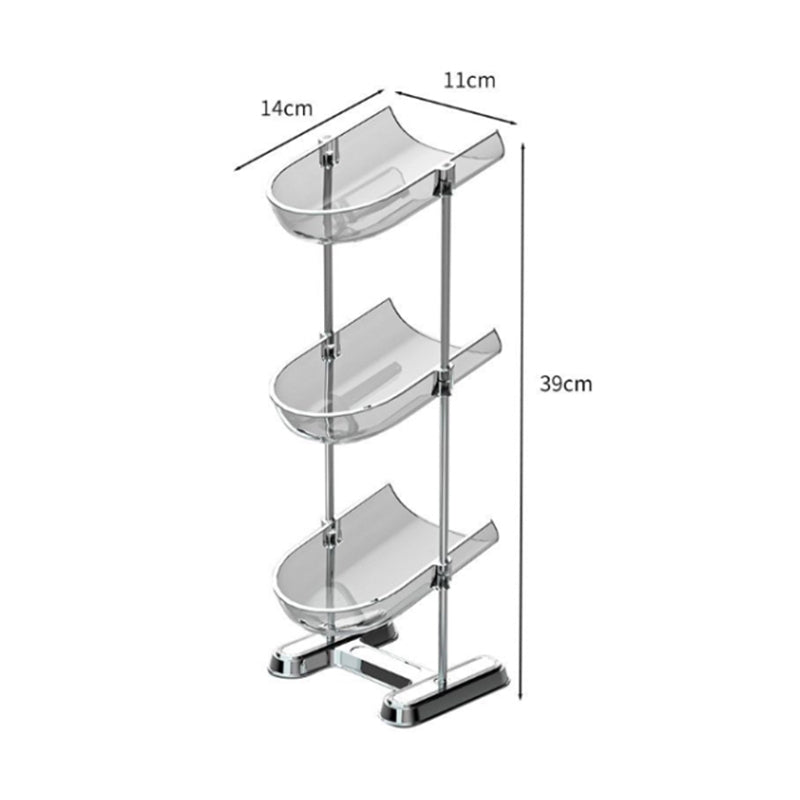 Three Layers Bathroom Stainless Steel Column Soap Holder Tray Draining Soap Dish Electroplating Storage Shelf