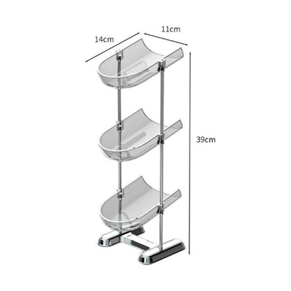 Three Layers Bathroom Stainless Steel Column Soap Holder Tray Draining Soap Dish Electroplating Storage Shelf