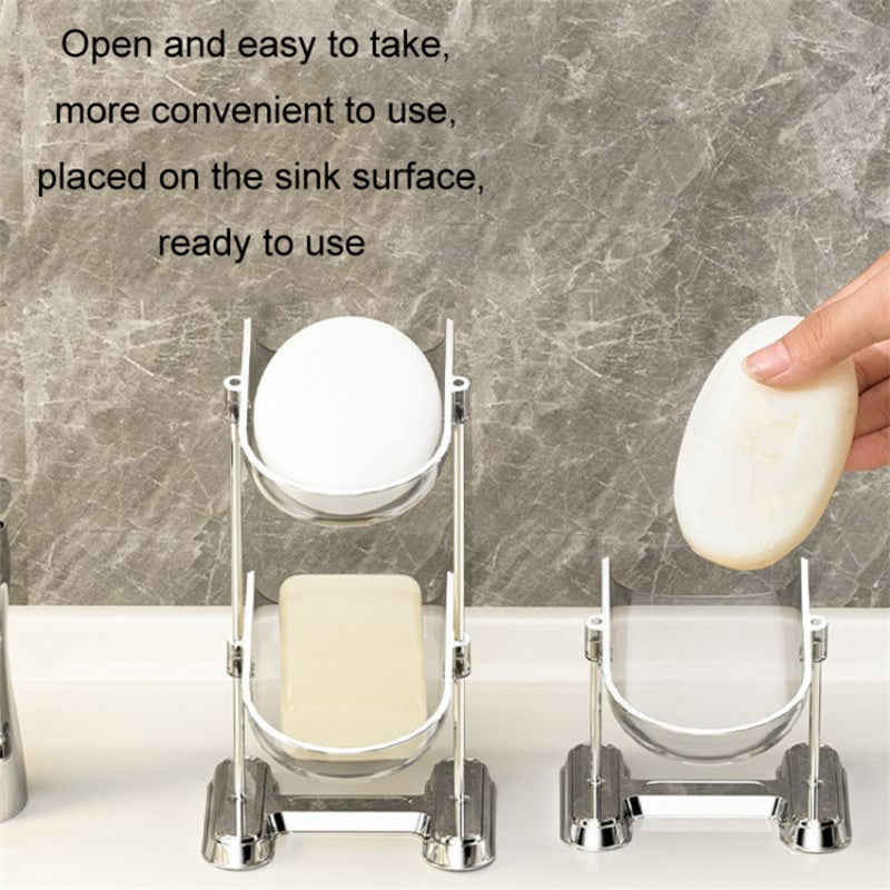 Single Layer Draining Soap Dish Soap Holder Tray Electroplating Storage Shelf Bathroom Supplies