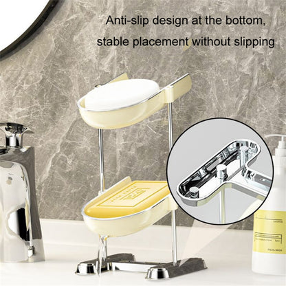 Single Layer Draining Soap Dish Soap Holder Tray Electroplating Storage Shelf Bathroom Supplies