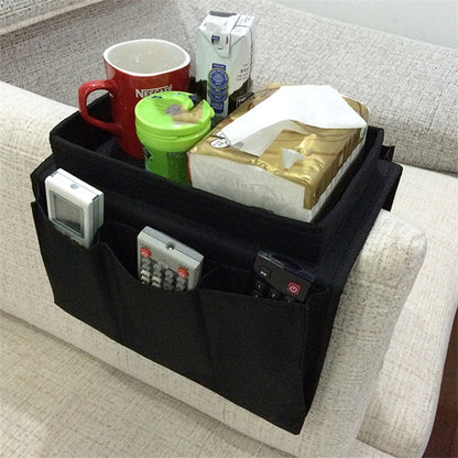 SF001 Oxford Cloth Sofa Armrest Storage Pockets Holder Couch Hanging Remote Control Organizer Tray