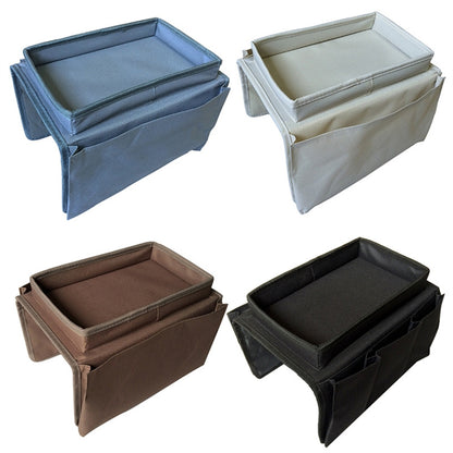 SF001 Oxford Cloth Sofa Armrest Storage Pockets Holder Couch Hanging Remote Control Organizer Tray