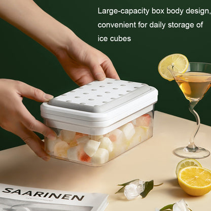 Single Layer Kitchen Ice Tray with Lid Press Ice Cube Maker Mold Box (BPA Free, No FDA Certificate)