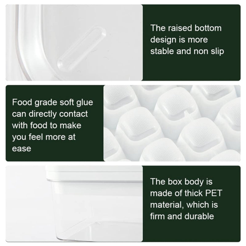 Single Layer Kitchen Ice Tray with Lid Press Ice Cube Maker Mold Box (BPA Free, No FDA Certificate)