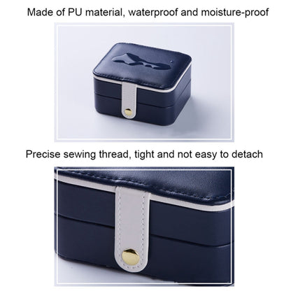 PU Leather Portable Travel Jewelry Storage Box Double Layer Ring Earrings Organizer Case with Mirror