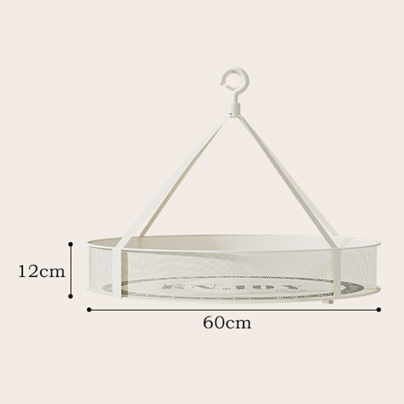 Single-Layer 60CM Round Sweater Hanging Drying Rack Net Pocket Mesh Drying Basket (80g High Density Mesh Cloth)