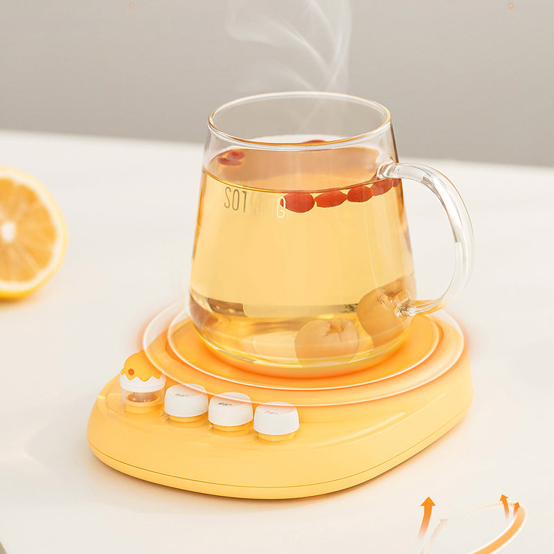 SOTHING Thermostatic Coaster 3 Temperature Adjustments PTC Heating Coffee Milk Warmer Coaster, EU Plug