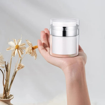 30ML Vacuum Cream Storage Bottle Lotion Dispenser Mini Makeup Airless Pump Cream Jar Container (Dual-Layer)