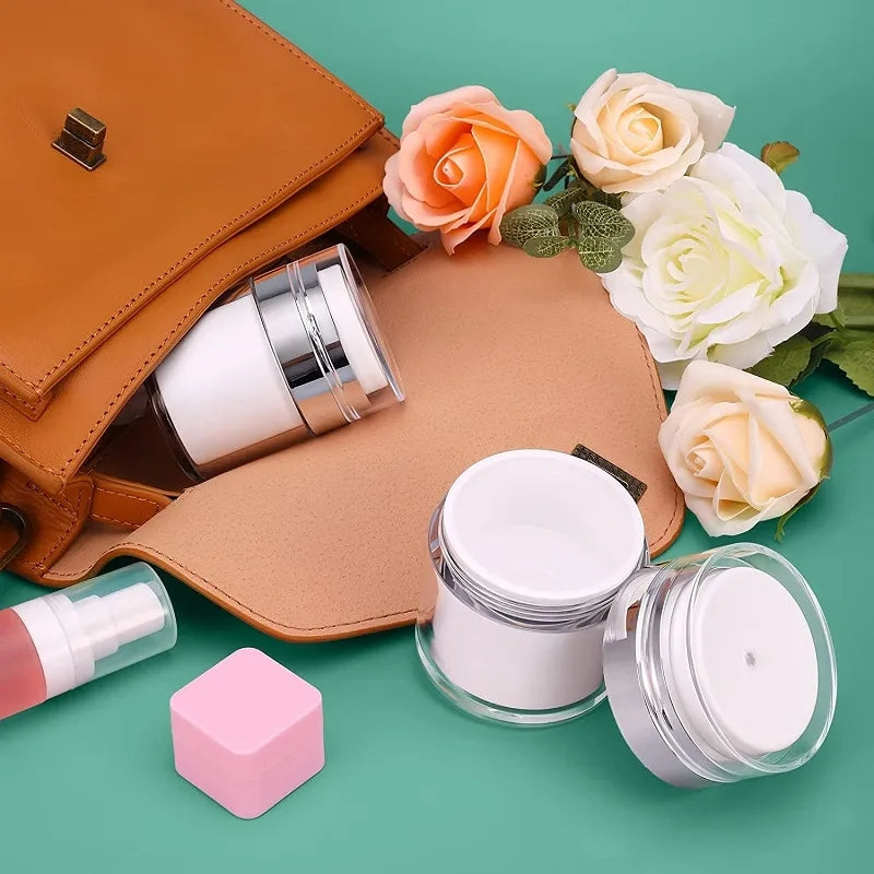 30ML Vacuum Cream Storage Bottle Lotion Dispenser Mini Makeup Airless Pump Cream Jar Container (Dual-Layer)