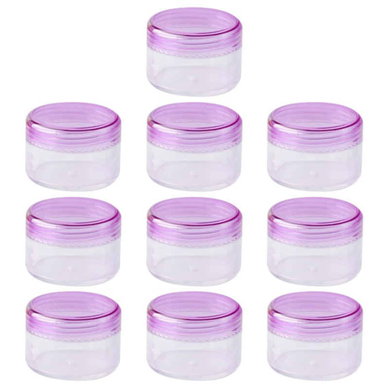 10Pcs / Set 10g Empty Refillable Cosmetic Container Plastic Round Sample Jars