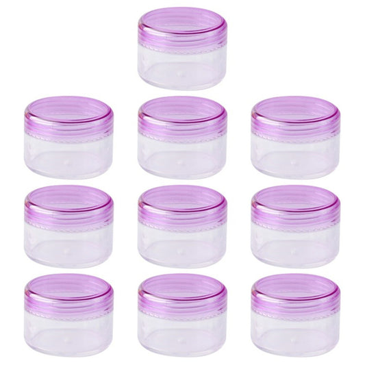 10Pcs / Set 10g Empty Refillable Cosmetic Container Plastic Round Sample Jars