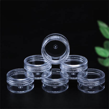 10Pcs / Set 10g Empty Refillable Cosmetic Container Plastic Round Sample Jars