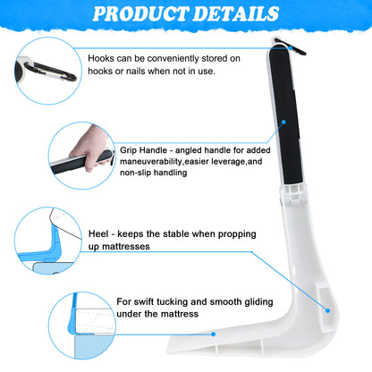 Mattress Lifter Tool Foldable Plastic + Silicone Lever to Help Lift and Hold The Mattress for Home, Hotel