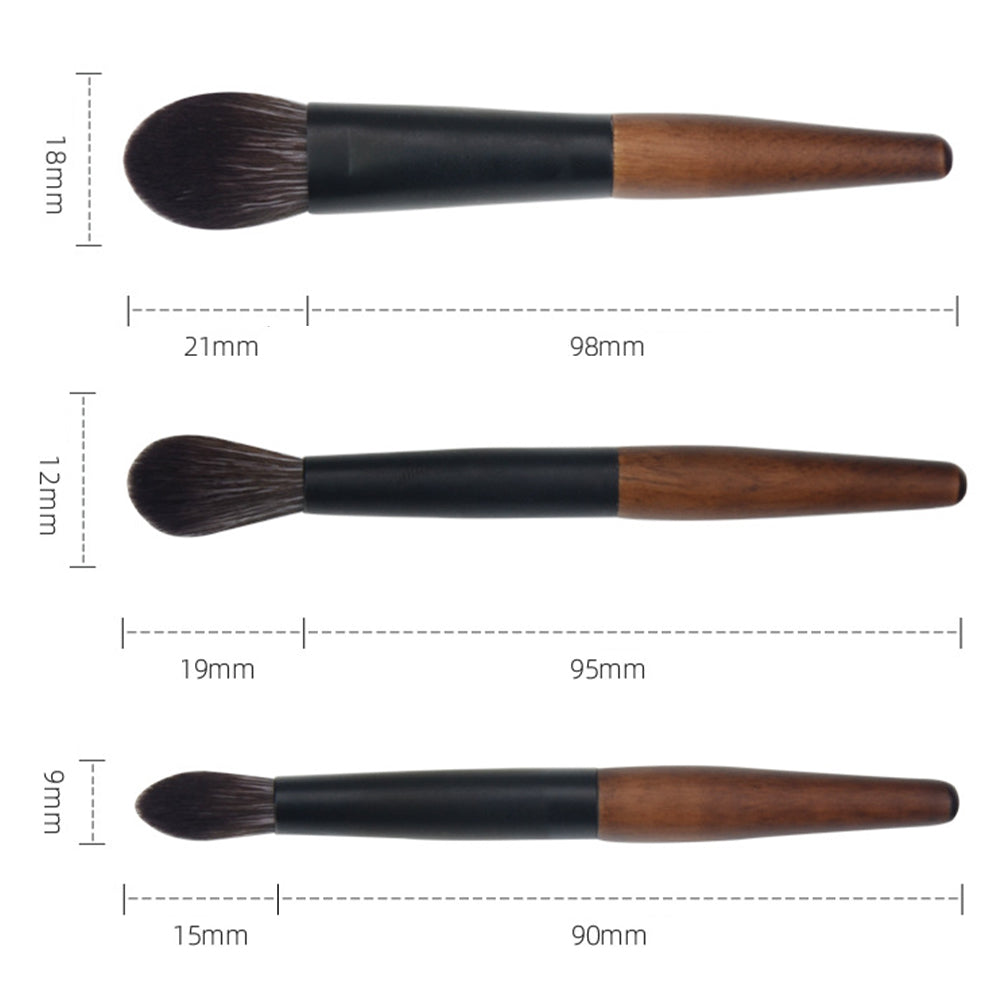 12Pcs Portable Makeup Brush Set Mini Cosmetic Brush Kit for Foundation Powder Lipstick Highlight Eyeshadow