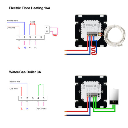 AVTTO WT50 WiFi Smart Thermostat 16A Electric Heating Temperature Controller APP Control for Home School Office Hotel