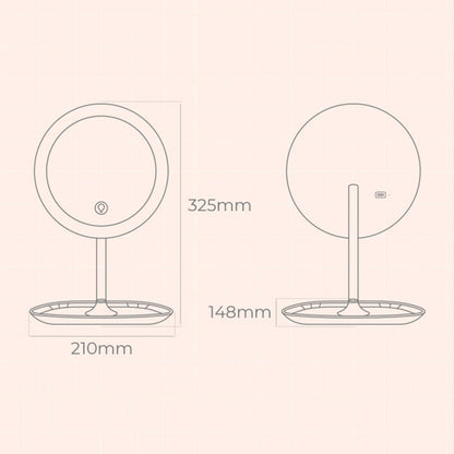 XIAOMIYOUPIN JORDAN&JUDY NV543 8-inch HD Makeup Mirror Desktop LED Fill Light Beauty Mirror with 3-Color Dimming